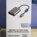 Lightning to 3.5 mm Audio Adapter and Power Converter