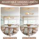23.6" Boho Large Wicker Chandelier Light Fixture, Hand Woven Coastal Rustic Chandeliers Farmhouse Chandelier Hanging Light for Dining Room, Kitchen Island, Living Room, Nursery, Foyer