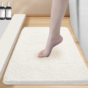 Non-Slip Chenille Bath Rug Pad - Ultra Absorbent Quick-Dry & Machine Washable for Bathroom/Shower(16"-24")