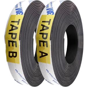 Magnetic Tape A+B, Inter-Absorbing Magnetic Tape Strip, Magnetic Strips with Adhesive Backing for Fly Screen (6.6 ft + 6.6 ft)