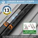 Magnetic Screen Door -Fit Door Size 38.0 x 83.0'' Retractable Screen Door Mesh for Front Door or Sliding Door, Pet & Kid Friendly, Hands-Free Closure Keeps Bugs Out & Lets Breeze in, Stripe Black