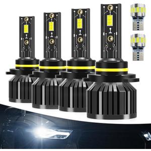 Light Bulbs Fit for Hyundai Sonata 2015-2024,High Low Beam Combo 9005 9005 Lights with Cooling Fan,600% Brighter Powersports Bulbs License Plate Light,Plug and Play,6PCS