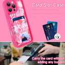 ZIYE Designed for iPhone 15 Pro Max Wallet Case with Card Holder, Hot Pink