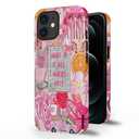 Compatible with iPhone 15 Plus,Anti-Scratch Frosted Case Cover,Pink Zebras Collage