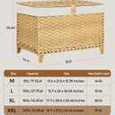 Honjourai Wicker Storage Basket with Lid,Rattan Shelf Basket with Removable Liner Bag,200L Storage Bin,Storage Trunk with Heightened Feet,Storage Container for Wardrobe,Home Organizer