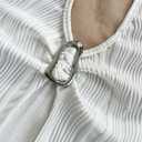 QJQ Women's Halter Tops Twist Front Slit Backless Cute Summer V Neck Tank Top Vacation Outfits (White, M)