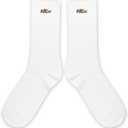 Funny Cat Socks for Women or Men - Cute Cartoon Cats Embroidery White Crew Socks. (White)