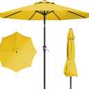 10FT Patio Umbrella, Outdoor Umbrella with Push Button Tilt and Crank, 8 Sturdy Ribs, UV Protection & Waterproof Market Umbrella for Pool, Backyard, Beach,Deck (Yellow)