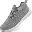 Mens Running Shoes Fashion Sneakers Tennis Walking Shoes Lightweight Athletic Gym Workout Shoes (10, Grey/White)