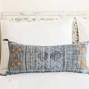 Extra Long Lumbar Pillow Cover (12 X 28 inches) | Hand Woven Cactus Silk Pillow Cover | Rustic Dcor Bohemian Cushion Cover | Modern Farmhouse Bohemian Pillow Case | Decorative Throw Pillow Cover (Design 4)