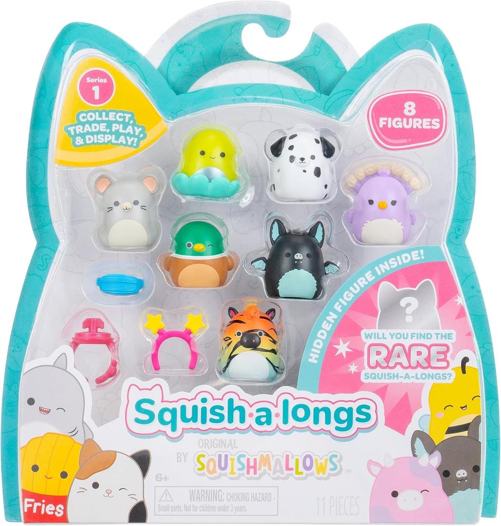 Squish-a-longs 8 Pack - 1 Mini-Squish with 2 Accessories, 1 Ring, and a Collectors Guide - Collect, Trade, & Play Squish-a-longs 8 Pack - 1 Mini-Squish with 2 Accessories, 1 Ring, and a Collectors Guide - Collect, Trade, & Play