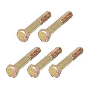 METALLIXITY Hex Bolts (3/8-24x2) 5Pcs, Grade 8 Carbon Steel Zinc Plated Partial Threaded, UNF Fine Thread Hex Head Screw Bolt - for Furniture Repair, Yellow