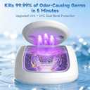 Ultrasonic Retainer Cleaner with UV Light - 45kHz Deep Cleaning Pod for Dentures, Aligners, Night Guards - Includes Cleaning Brush, 200ml Capacity (White)