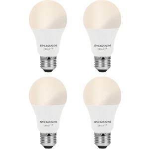 SYLVANIA Wifi LED Smart Light Bulb, 60W Equivalent Dimmable Soft White A19, Compatible with Alexa and Google Home Only - 4 Pack (75672)