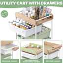 SYKIARIOL Rolling Cart with 6 Drawers,Utility Storage Cart with Drawers,Art Craft Organizers and Storage,Makeup Organizer with Wooden Tabletop,Green