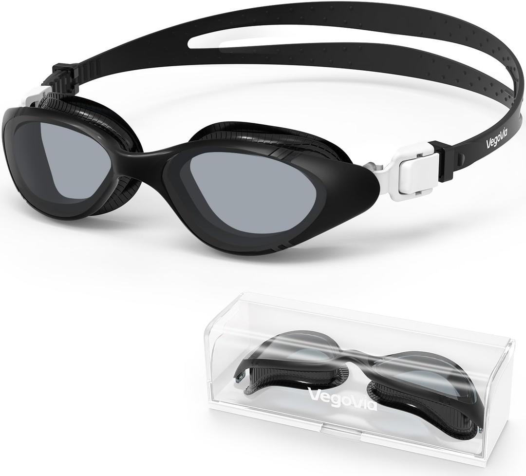 Adult Swim Goggles for Men Women Swimming Goggles Pool Anti-Fog/UV Water Swim Glasses Goggle with Case (Black)