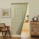 Sutuo Home Green Boho Door Curtains for Kitchen Doorway, Bohemian Semi Blackout Privacy Embroidery Drape Decor for Temporary Room Dividers Bedroom Living Room, Rod Pocket 1 Panel 37" W x 80" L