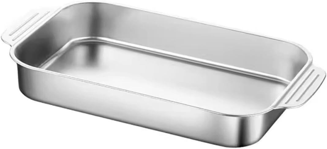 Stainless Steel Roaster Pan for Baking Deep Rectangular Oven Tray with Nonstick Surface for Turkey Chicken and Lasagna Easy to Clean and Design
