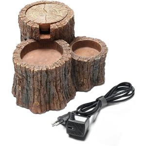 550ML Reptile Water Fountain with Food Dish  Terrarium Drinking Fountain for Bearded Dragon, Gecko, Chameleon, Lizard, Tree Frog & Turtle  Keeps Water Clear, Easy-to-Use Water Dispenser