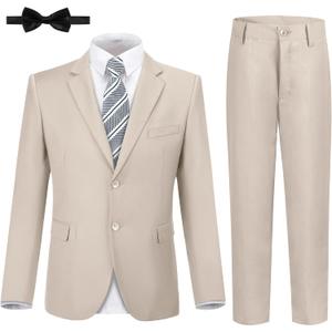 JPF Boys Formal Suits Slim Fit 5 Piece Kids Suit Jacket Pants Set with Dress Shirt and Tie for Wedding Prom (3) JPF Boys Formal Suits Slim Fit 5 Piece Kids Suit Jacket Pants Set with Dress Shirt and Tie for Wedding Prom (3)