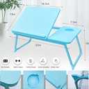 Laptop Desk for Bed Couch,Lap Desk for Laptop,Portable Laptop Stand for Desk,Small Adjustable Laptop Desk,Foldable Bed Table for Laptops and Writing, Bed Tray Table with Cup Holder(Blue)