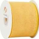 3 x HUIHUANG Yellow Burlap Wired Ribbon - 2.5 inch X 10 Yards Solid Wired Edge Jute Ribbon for Wreaths, Big Bows, Crafts, Swags, Outdoor Decoration
