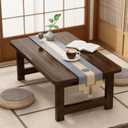 Japanese Folding Table Bamboo Japanese Floor Table Portable Solid Wood Folding Coffee Table,No Assembly Japanese Coffee Table for Sitting on The Floor,Easy Storage (A-31.5*18.9*13.8in)