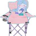 KABOER Kids Outdoor Folding Lawn and Camping Chair with Cup Holder and Carrying Bag, Children's Camping Chairs, 12.99d X 12.99w X 27.95h Inch