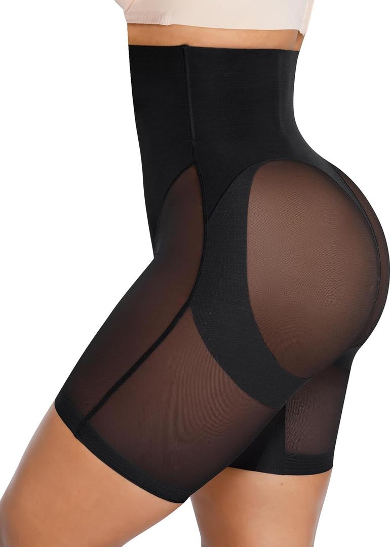 SHAPELLX Shapewear for Women Tummy Control High Waist Shaping Butt Lifting Shorts Seamless Slimmer Womens Body Shaper Panties (Small, Black)