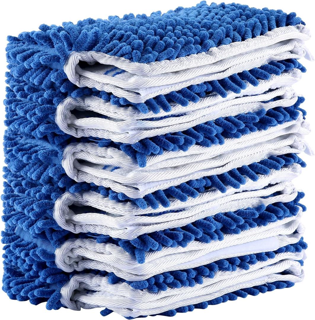 Microfiber Mop Refills, Compatible with O-Cedar Dual-Action Flip Mop, Replacement Mop Heads for Dry/Wet Use, Washable& Reusable for All Floor Cleaning (Pack of 6)