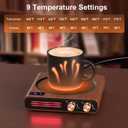 Mug Warmer, CEROBEAR 50W Coffee Cup Warmer for Desk with 9 Tempreture Settings, 1-9Hrs Auto Shut Off Smart Candle Warmer with LED Lights, Electric Beverage Warmer Plate for Coffee, Tea, Water, Milk