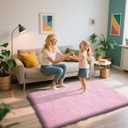 Shag Area Rug for Bedroom 3x5, Pink Fluffy Area Rugs for Living Room,Soft Fuzzy Rug Non-Shedding Indoor Plush Carpet for Kids Bedroom Nursery Dorm Home Decor