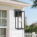 Bestshared Dusk to Dawn Sensor Outdoor Wall Lantern, Wall Sconce, Exterior Wall Lights, Wall Mount Lighting Fixture in Black Finish