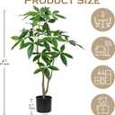 3FT Fake Money Tree Plant Indoor Potted Plants Artificial Pachira Money Tree Tall Faux Plants in Black Pot Good Luck Excellent Gift Fortune Plants for Home Office Decor