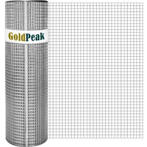 GoldPeak 19 Gauge Hardware Cloth 1/2 inch 48 x 50 ft - Chicken Wire Mesh Roll Welded Wire Fencing Gopher Mesh Wire Cloth Tree Guard Garden Fence