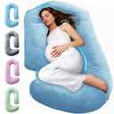 PILLANI Pregnancy Pillows for Sleeping - V C U Shaped Full Body Pillows for Adults with Removable Washable Cover, 57inch Cooling Maternity Pillow for Pregnant Women, Support for Back Belly Legs