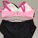 Aqua Eve Women's High Waisted Bikini - Twist Front Two Piece Swimsuits Full Coverage Color Block Bathing Suits 2025 Swimwear (Large, Pink Black)