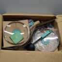 GreenLife Soft Grip 16 Piece Cookware Set, Non-Toxic PFAS-Free Ceramic Nonstick, Pots, Frying, Sauce, Saute, Glass Lids, Stay-Cool Handles, Wobble Free Bases, Dishwasher & Oven Safe, Turquoise