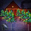Christmas Decorations Outdoor 6-Pack Solar Christmas Tree with 8 Lighting Modes 120 Multi-Color Lights for House Outside Pathway Yard Garden Walkway Lawn Patio Front Porch Door