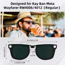HIBLOKS 2Pcs Polarized Clip for Ray-Ban Meta Wayfarer & Gen 2 (RW4006/RW4012 Standard 50-22), Shiny Black Frame Discoloration Clip for Meta Wayfarer Gen 2, (Yellow+Purple)