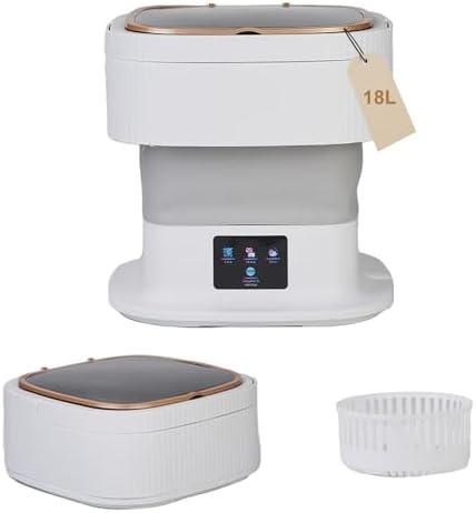18L Portable Washing Machine, Foldable Mini Washer with 3 Modes, Small Laundry Washer for Clothes, Apartments and Travel (Gray)
