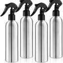 250ml/8 Oz Aluminum Spray Bottles,Empty Reusable Heavy Duty Mist Spray & Water Sprayer,Pressure Sprayer Spray Pump Bottles for Home Garden Plant Household Cleaning Solutions-Pack of 4