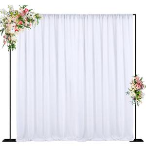 Wokceer 10 FT Backdrop Stand Heavy Duty Pipe and Drape Kit, Adjustable Black Backdrop Stands for Wedding Photo Booth Background Birthday Party Photography Exhibition Decoration