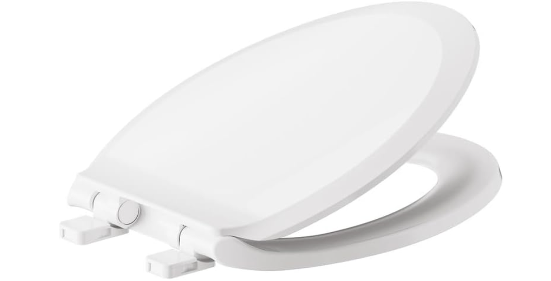 American Standard Transitional Elongated Toilet Seat, Soft Close, White
Slow Close Toilet Seat: Includes Bottom Mount Hardware, Durable Solid Plastic, Easy Clean, Fits Elongated | 5503A00B.020