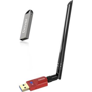 USB WiFi Wireless Adapter for PC 1200Mbps QGOO USB 3.0 WiFi Dongle Network Adapter with Dual Band 5dBi High Gain Antenna for Desktop Laptopred-04
