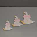 3 Pcs Silly Goose Birthday Party Decoration Pink Bow Wooden Silly Goose Baby Shower Decor Funny Table Centerpiece Gift for Party Favor Desk Tiered Tray, 5.9/4.7/3.9 Inch