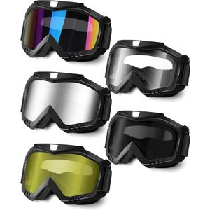 OXG Motorcycle Goggles - ATV & Dirt Bike Goggles with UV400 Dustproof Lens for Adults & Youth (Transparent / Multicolored / Grey / Yellow / Silver)