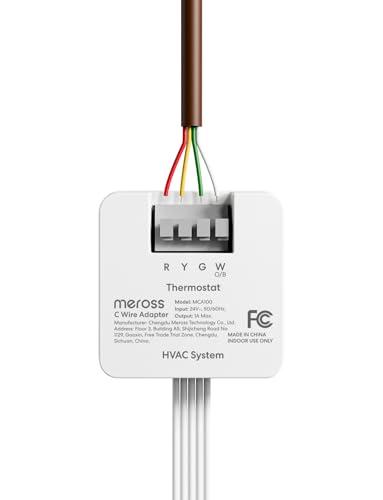 meross C Wire Adapter for Smart Thermostat, R Y G Wires Required, 16 in
