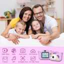 Kids Camera for Boys Girls Age 3-8, Toddler Christmas Birthday Gift with 64GB SD Card, 48MP Dual Lens Selfie Video Camera, Shockproof Silicone Case, Portable Travel Camera for Kids (PurpleDJS)