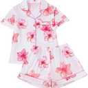Wdirara Women's 2 Piece Sleepwear White, Small